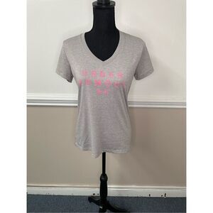 Under Armour Heatgear Light Grey Loose Fit V-neck Short Sleeve Tee Size Small